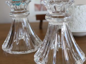 Bougeoirs en cristal coniques